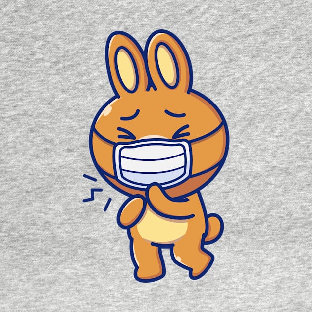 Cute Rabbit Wearing Mask Cartoon by Catalyst Labs